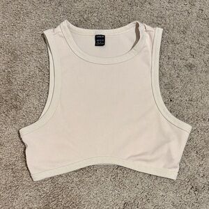 SHEIN Off-White Ribbed Crop Top